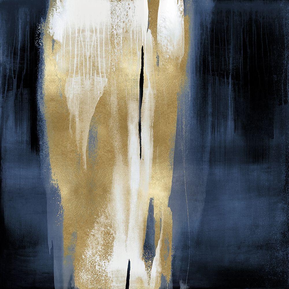 Free Fall Blue with Gold I art print by Christine Wright for $57.95 CAD