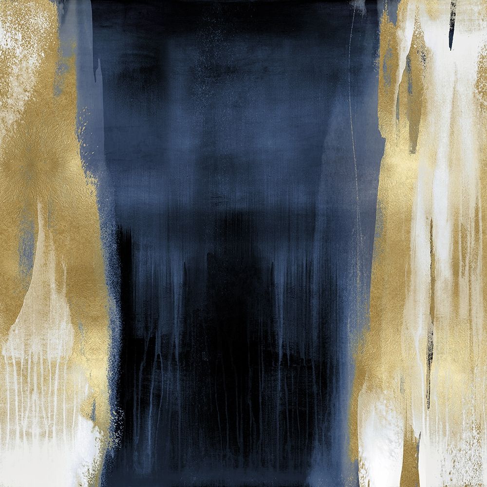 Free Fall Blue with Gold II art print by Christine Wright for $57.95 CAD