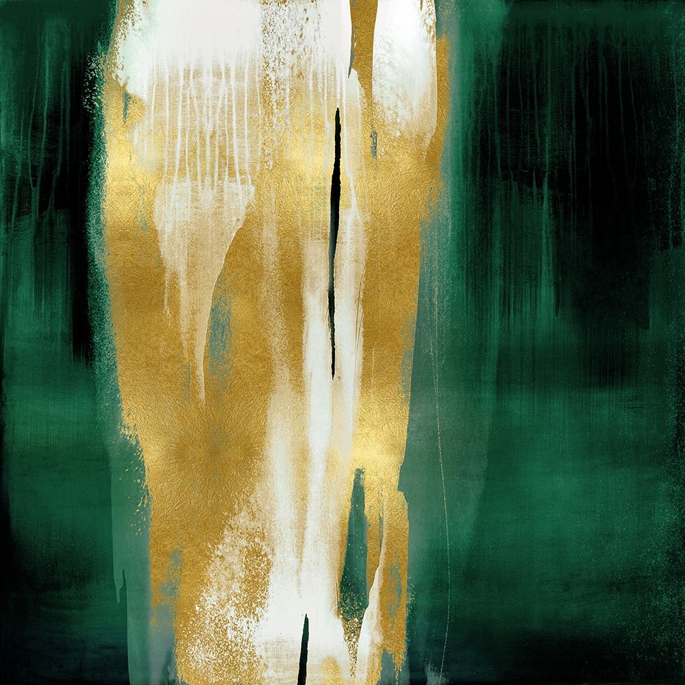 Free Fall Emerald with Gold I art print by Christine Wright for $57.95 CAD