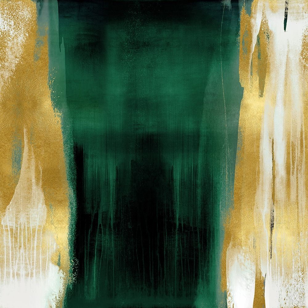 Free Fall Emerald with Gold II art print by Christine Wright for $57.95 CAD