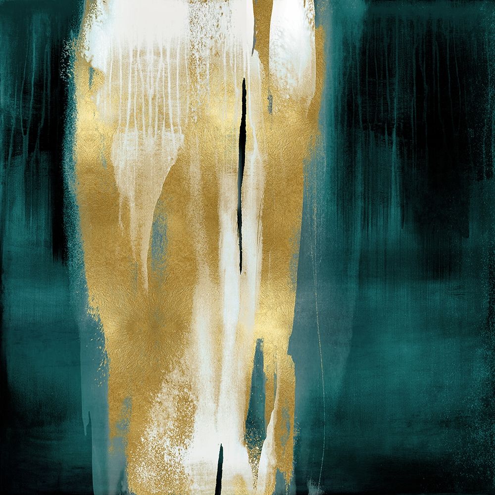 Free Fall Green with Gold I art print by Christine Wright for $57.95 CAD