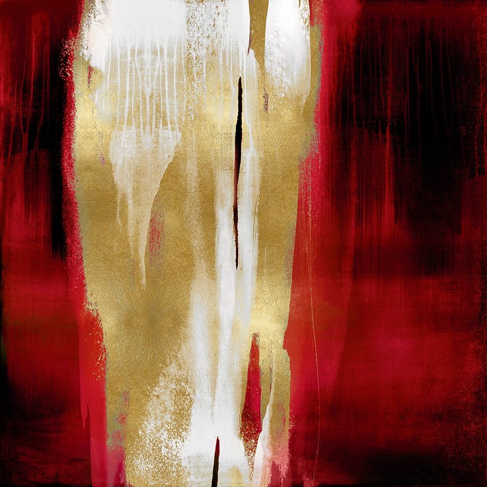 Free Fall Red with Gold I art print by Christine Wright for $57.95 CAD
