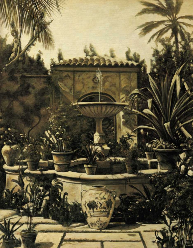 Courtyard Fountain art print by David Parks for $57.95 CAD