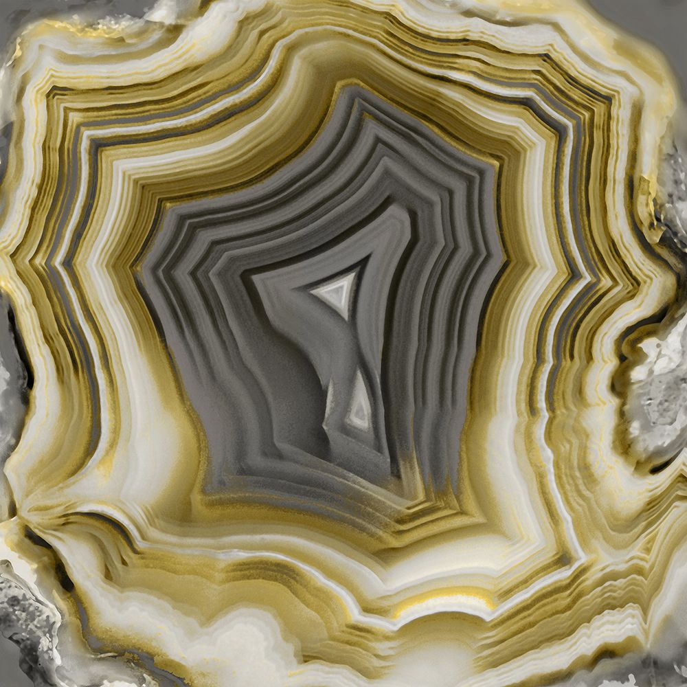 Agate in Gold And Grey II art print by Danielle Carson for $57.95 CAD