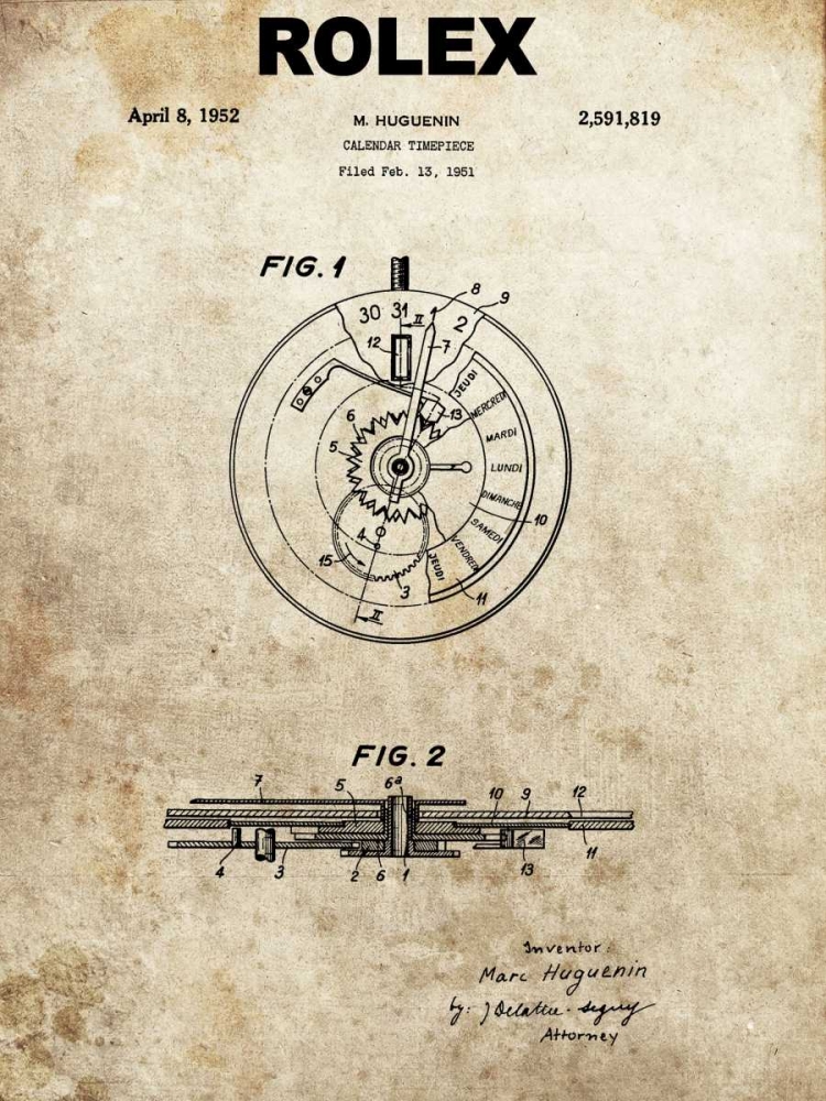 Rolex Calendar Time Piece - 195 art print by Dan Sproul for $57.95 CAD