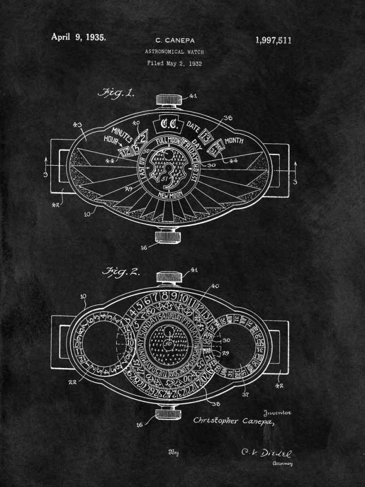 Astronomical Watch - 1932- Blac art print by Dan Sproul for $57.95 CAD