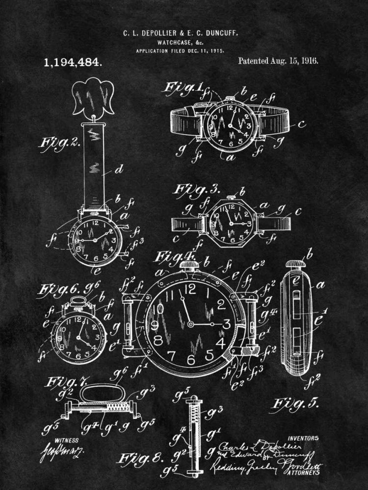 Watch Case - 1916- Black art print by Dan Sproul for $57.95 CAD