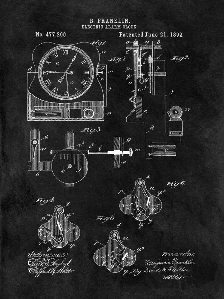 Electric Alarm Clock - 1892-Bla art print by Dan Sproul for $57.95 CAD