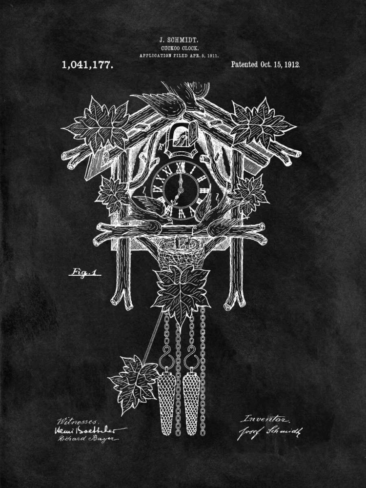 Cuckoo Clock - 1912-Black art print by Dan Sproul for $57.95 CAD