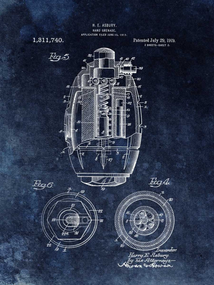 Hand Grenade - 1919- Black art print by Dan Sproul for $57.95 CAD