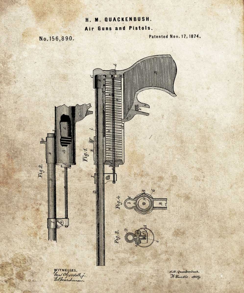 Air Guns and Pistols - 1874 art print by Dan Sproul for $57.95 CAD