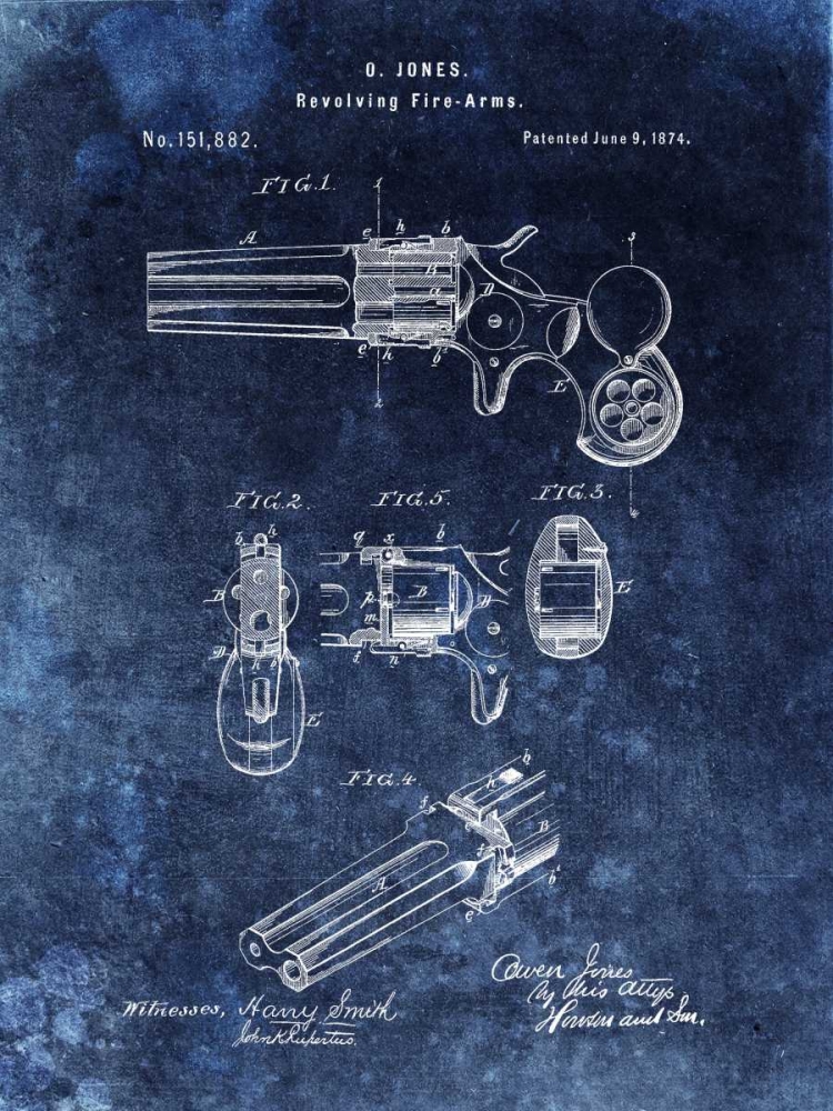 Revolving Fire Arms - 1874-Blue art print by Dan Sproul for $57.95 CAD