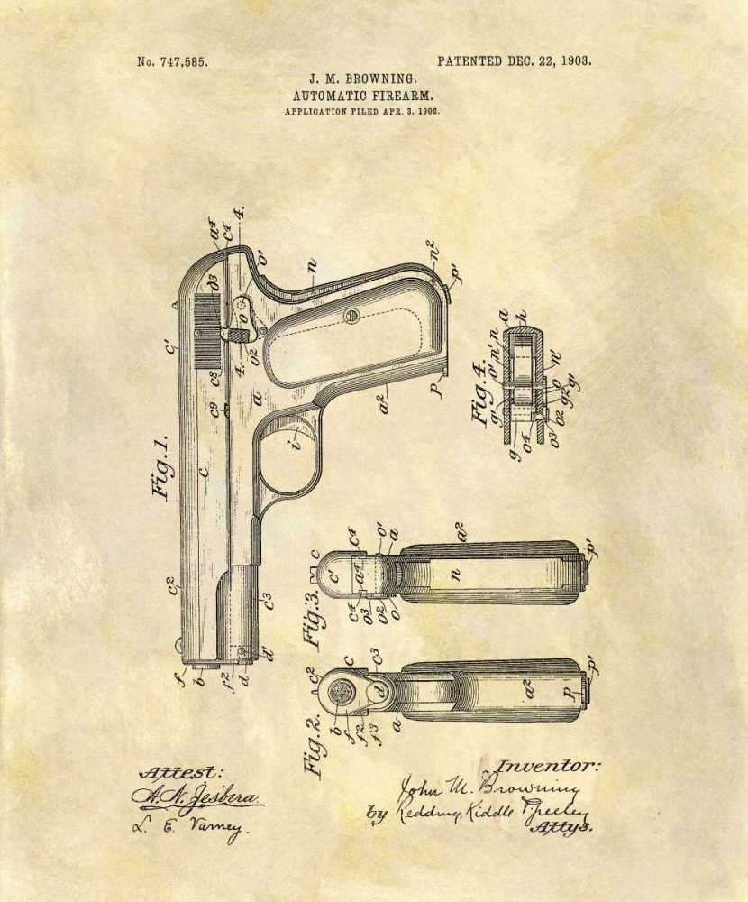 Automatic Firearm - 1902 art print by Dan Sproul for $57.95 CAD