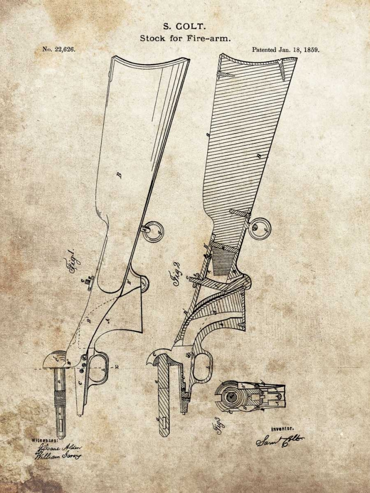 Colt Firearm Stock,1859 art print by Dan Sproul for $57.95 CAD