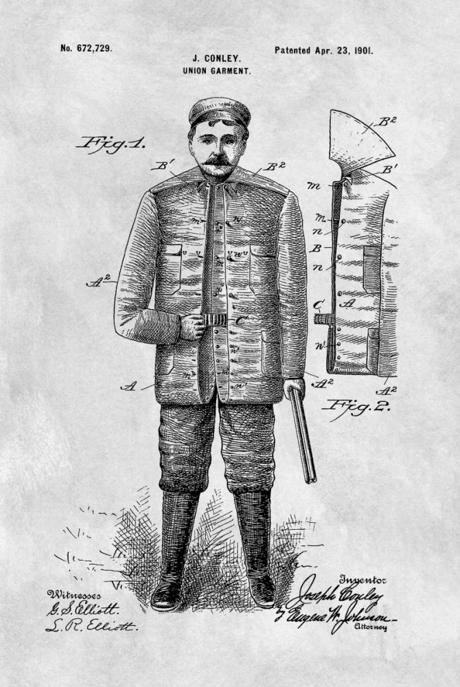 Union Garment - 1901-Gray art print by Dan Sproul for $57.95 CAD