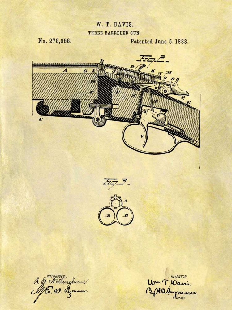 Three Barreled Gun - 1883 art print by Dan Sproul for $57.95 CAD