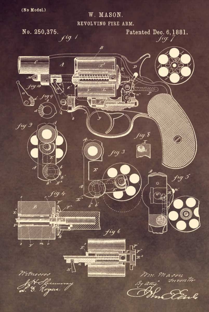 Revolving Firearm - 1881-Brown art print by Dan Sproul for $57.95 CAD