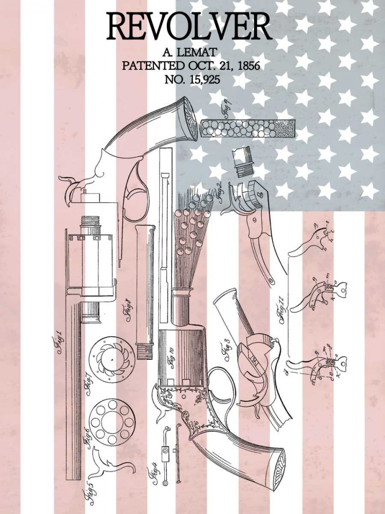 Revolver and Flag - 1856 art print by Dan Sproul for $57.95 CAD