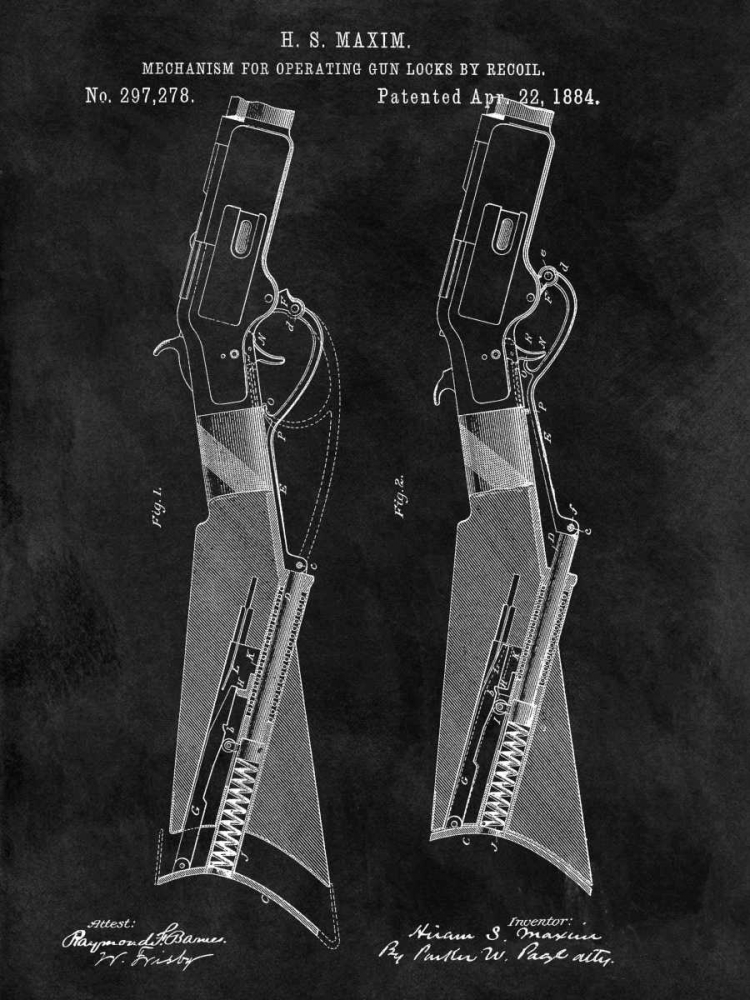 Gun Lock Recoil - 1884-Chalkboa art print by Dan Sproul for $57.95 CAD