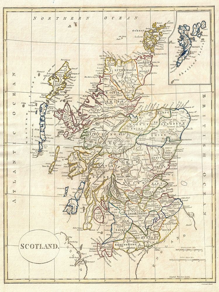 Map of Scotland art print by Dan Sproul for $57.95 CAD