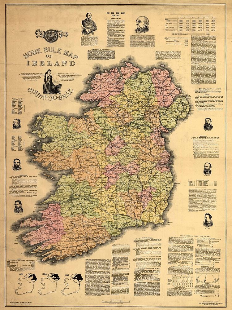 Home Rule Map of Ireland art print by Dan Sproul for $57.95 CAD