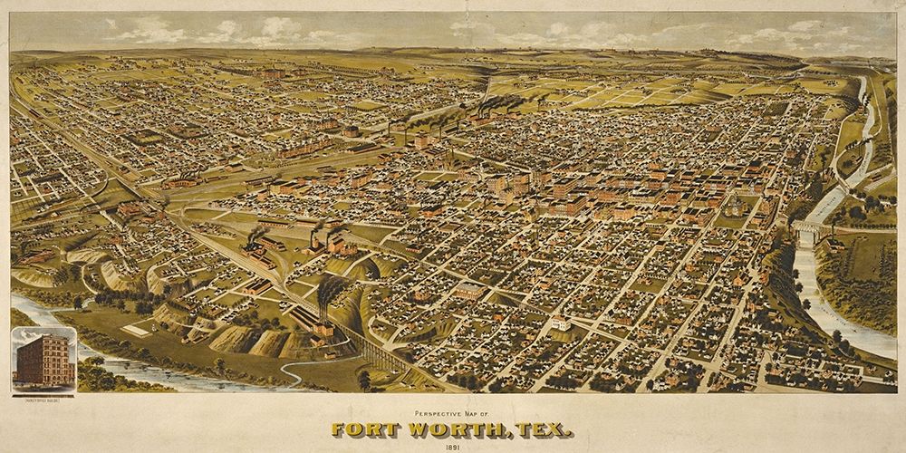Fort Worth, TX 1891 art print by Dan Sproul for $57.95 CAD