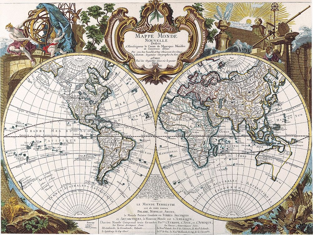Mappe Monde-1744 art print by Dan Sproul for $57.95 CAD