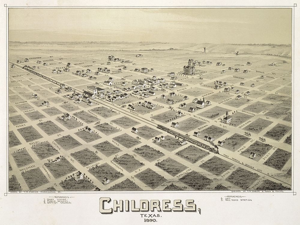 Childress, TX - 1890 art print by Dan Sproul for $57.95 CAD