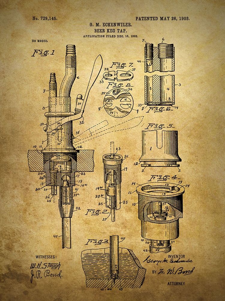 Beer Keg Tap 1903 art print by Dan Sproul for $57.95 CAD