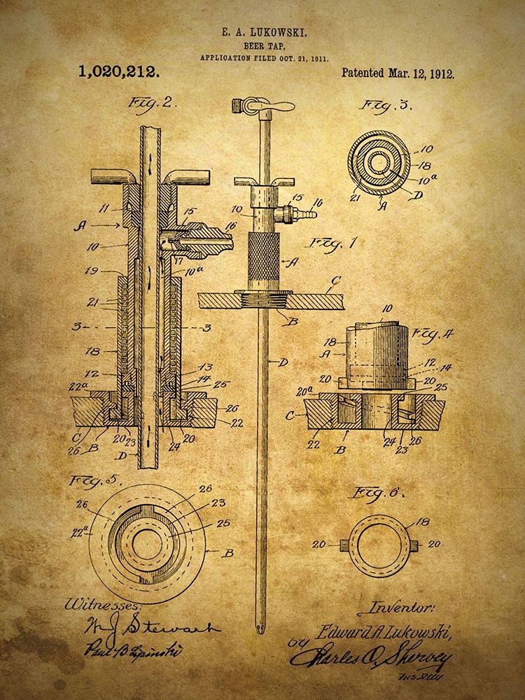 Beer Tap 1912 art print by Dan Sproul for $57.95 CAD