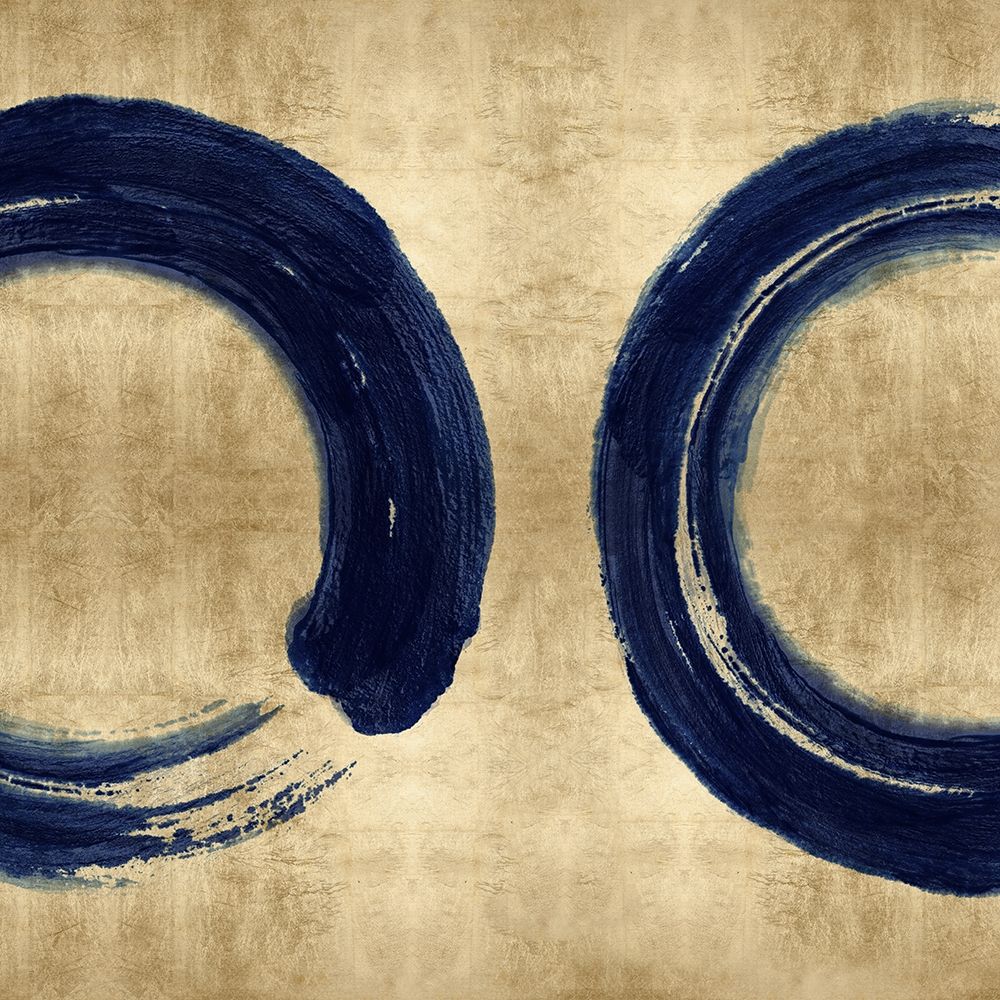 Blue Zen Circle on Gold II art print by Ellie Roberts for $57.95 CAD