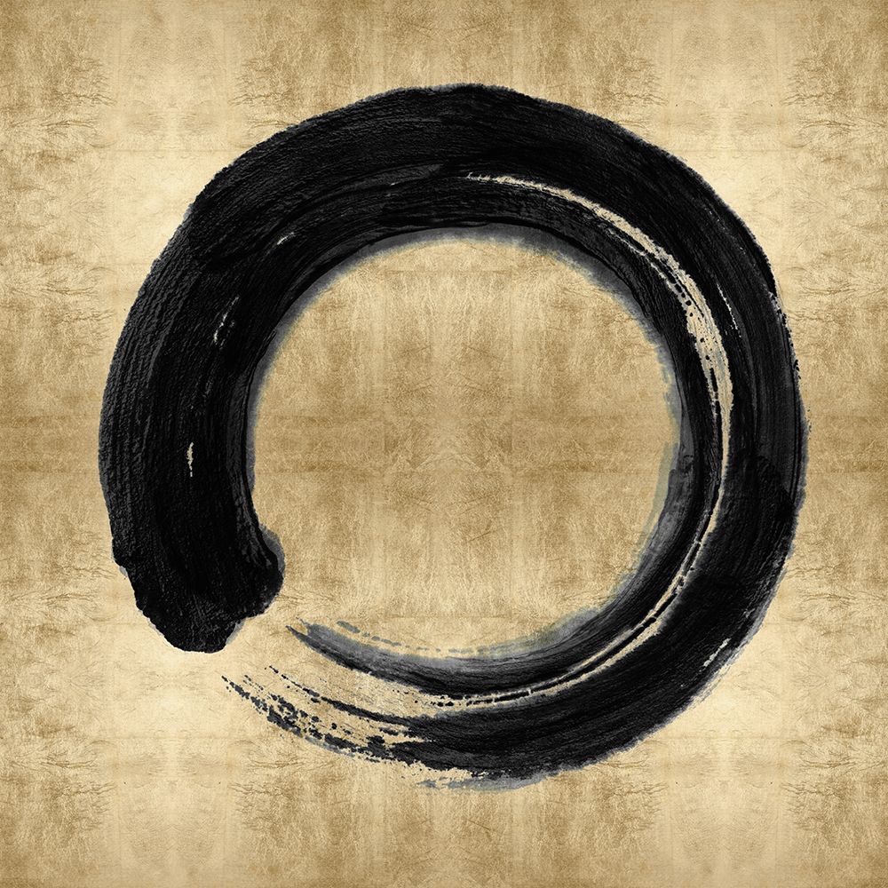 Black Zen Circle on Gold I art print by Ellie Roberts for $57.95 CAD