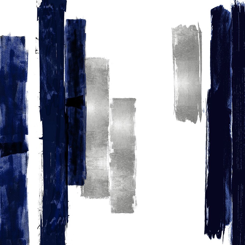 Vertical Blue and Silver I art print by Ellie Roberts for $57.95 CAD