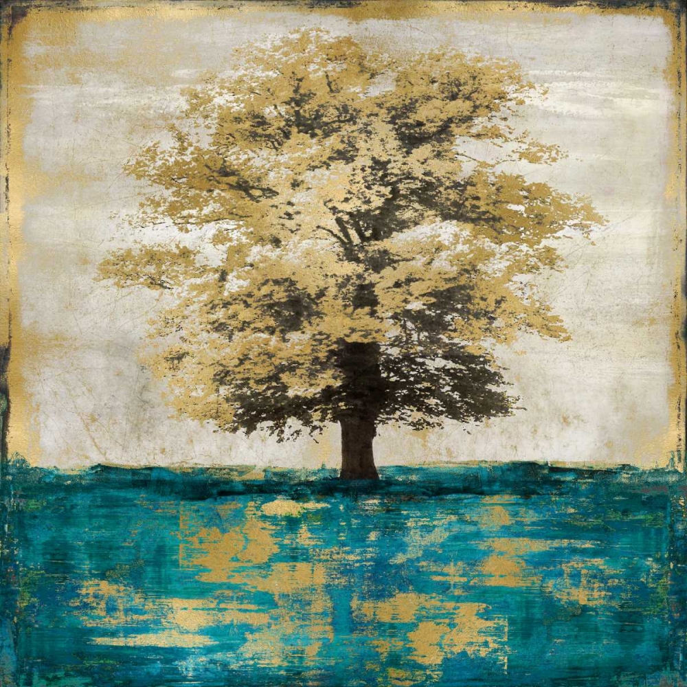 Stately - Aqua with Gold art print by Eric Turner for $57.95 CAD