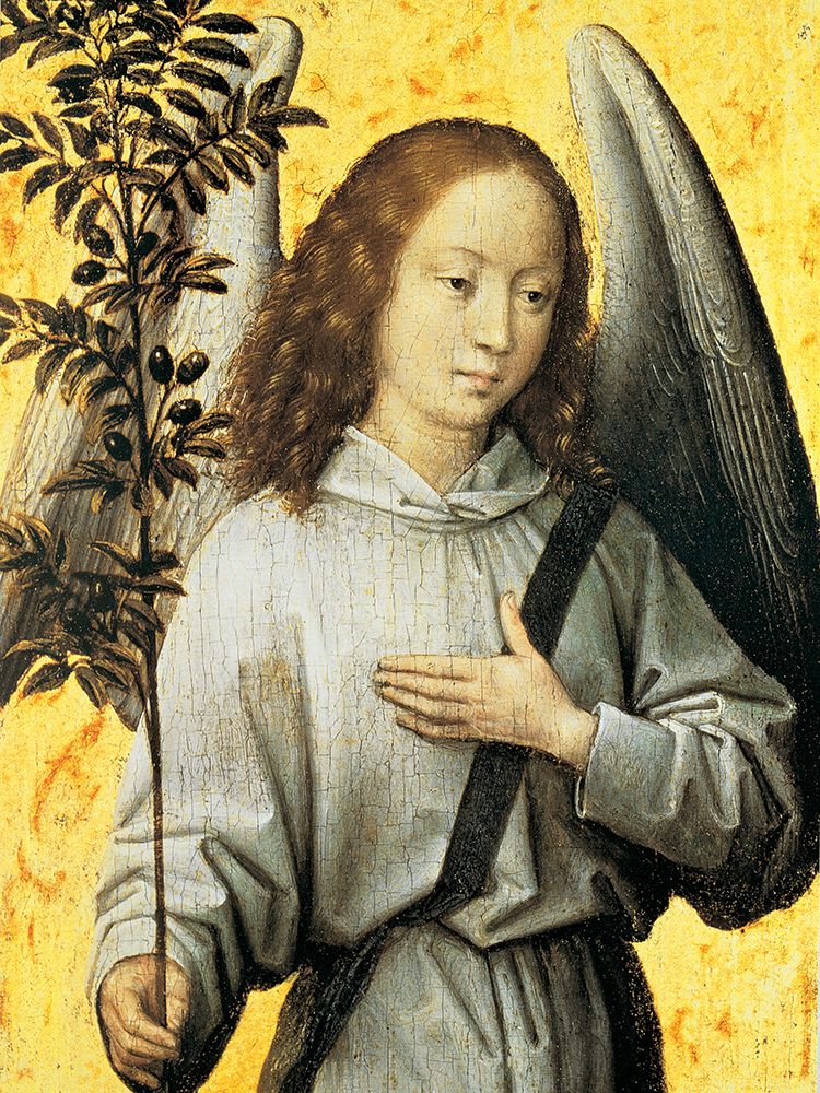 Angelo con ramo dulivo art print by Hans Memling for $57.95 CAD