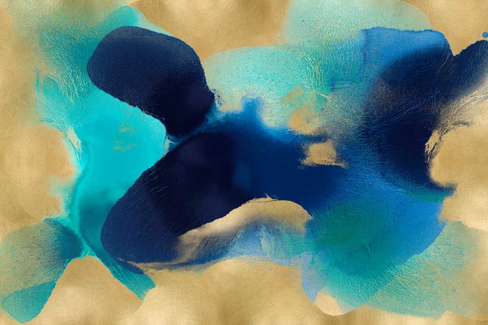 Free Form Blue on Gold art print by Hannah Carlson for $57.95 CAD