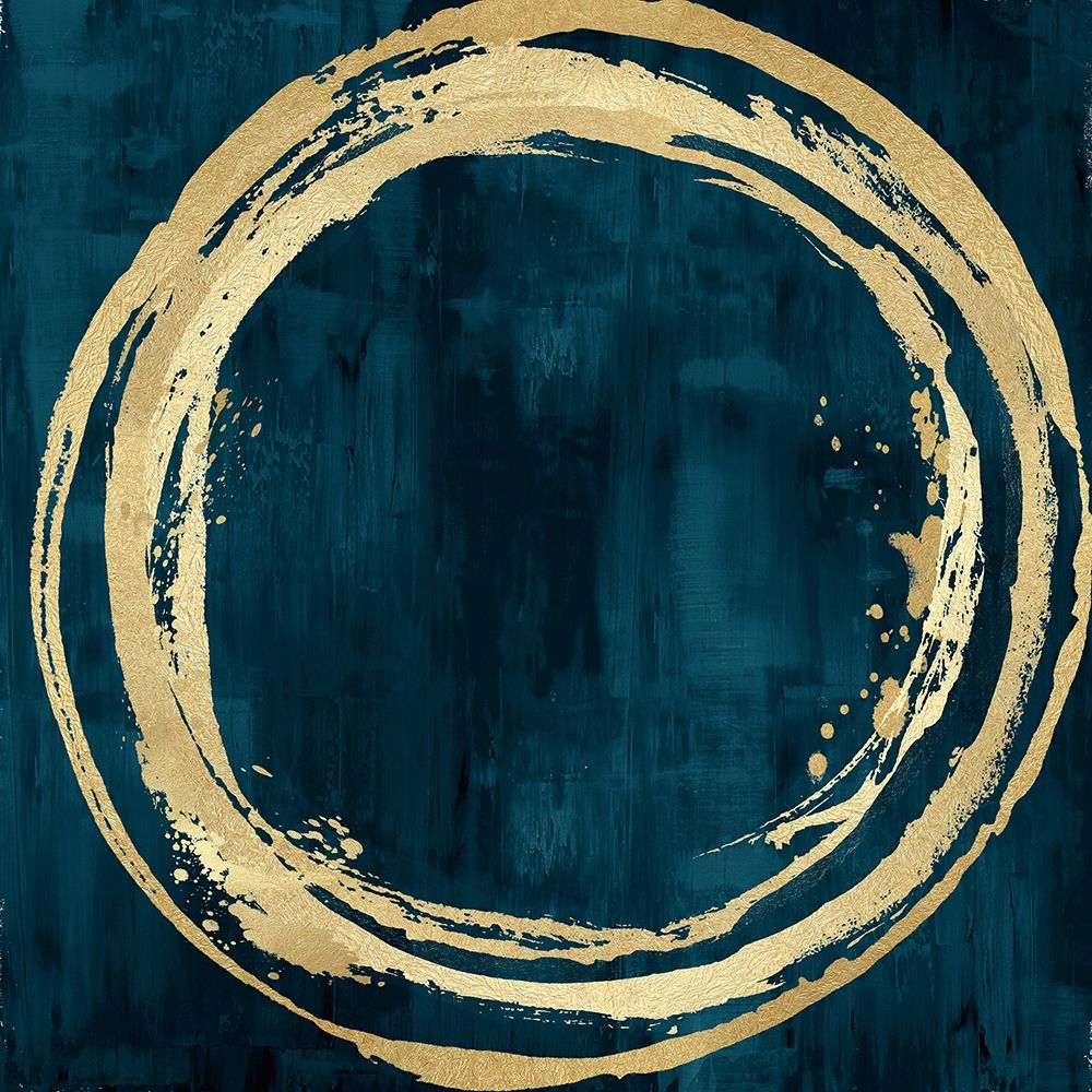 Circle Gold on Teal I art print by Natalie Harris for $57.95 CAD