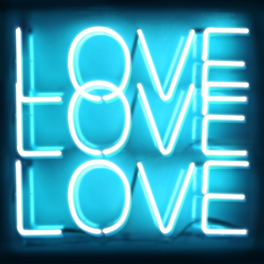 Neon Love Love Love AB art print by Hailey Carr for $57.95 CAD