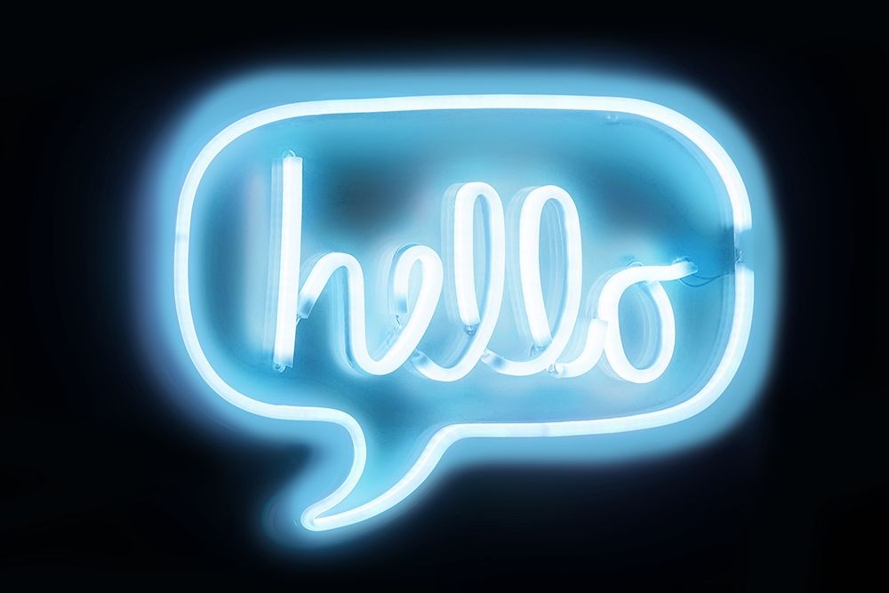 Neon Hello AB art print by Hailey Carr for $57.95 CAD
