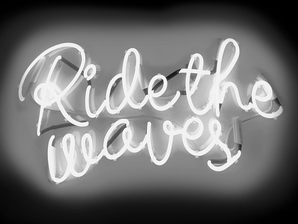 Neon Ride The Waves WB art print by Hailey Carr for $57.95 CAD