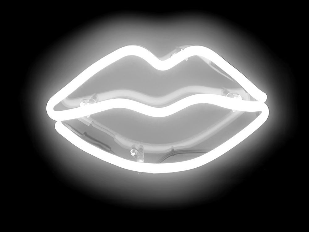 Neon Lips WB art print by Hailey Carr for $57.95 CAD