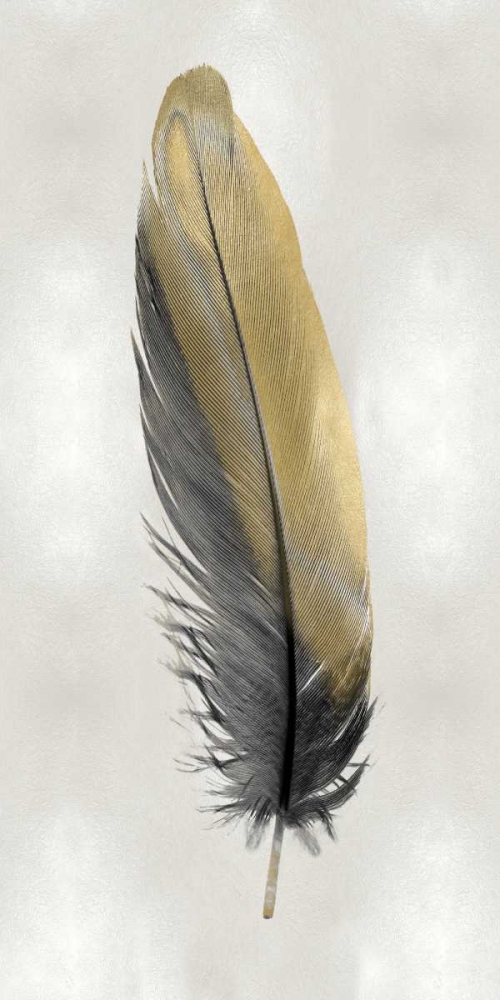 Gold Feather on Silver I art print by Julia Bosco for $57.95 CAD