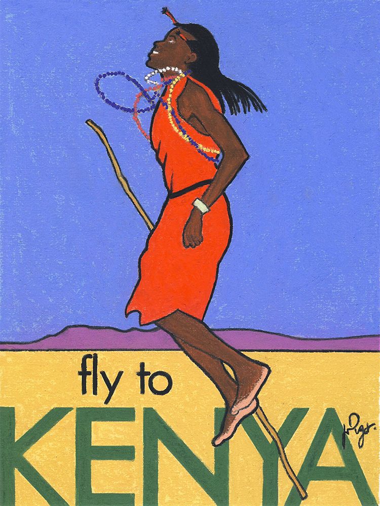 Fly to Kenya art print by Jean Pierre Got for $57.95 CAD