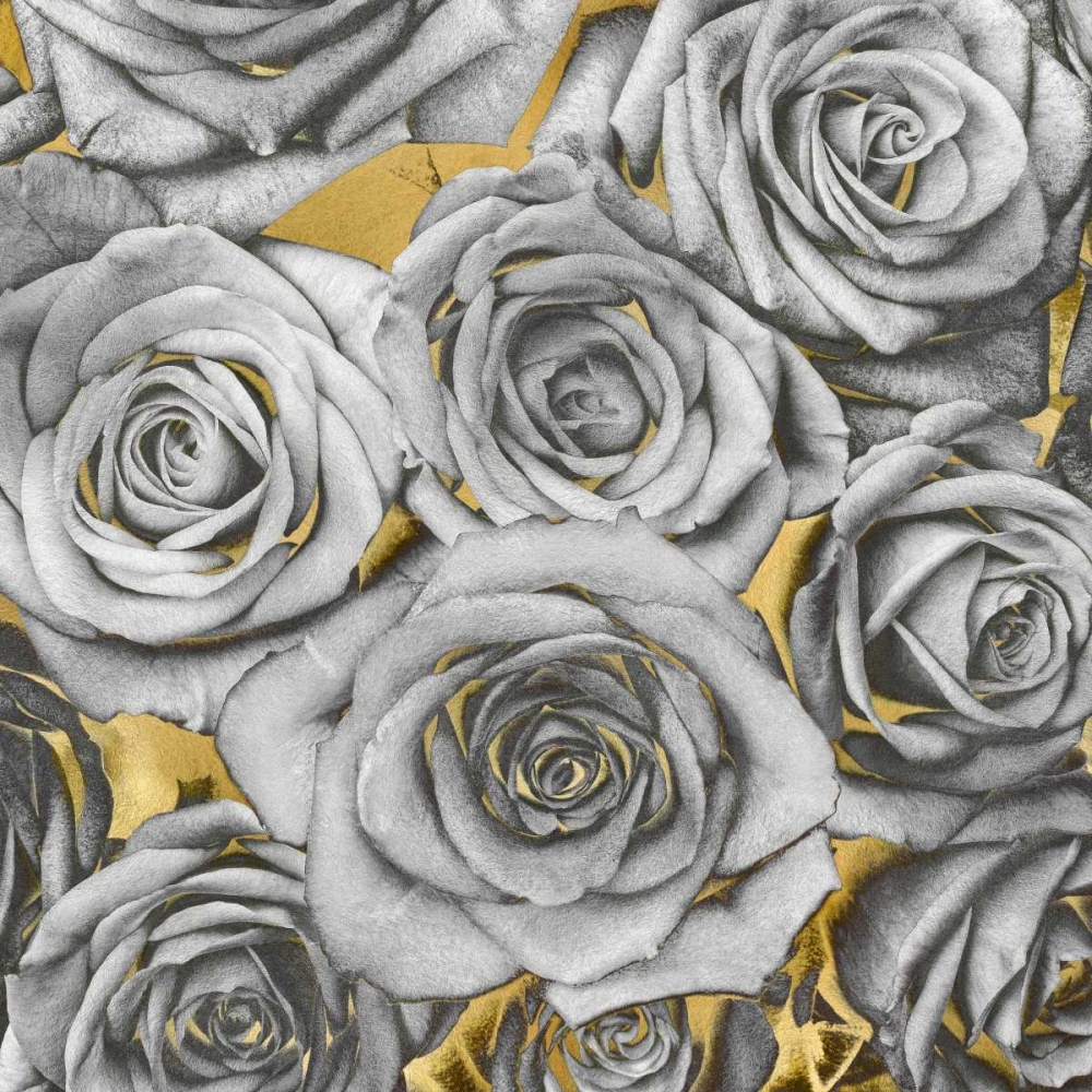 Roses - Silver on Gold art print by Kate Bennett for $57.95 CAD