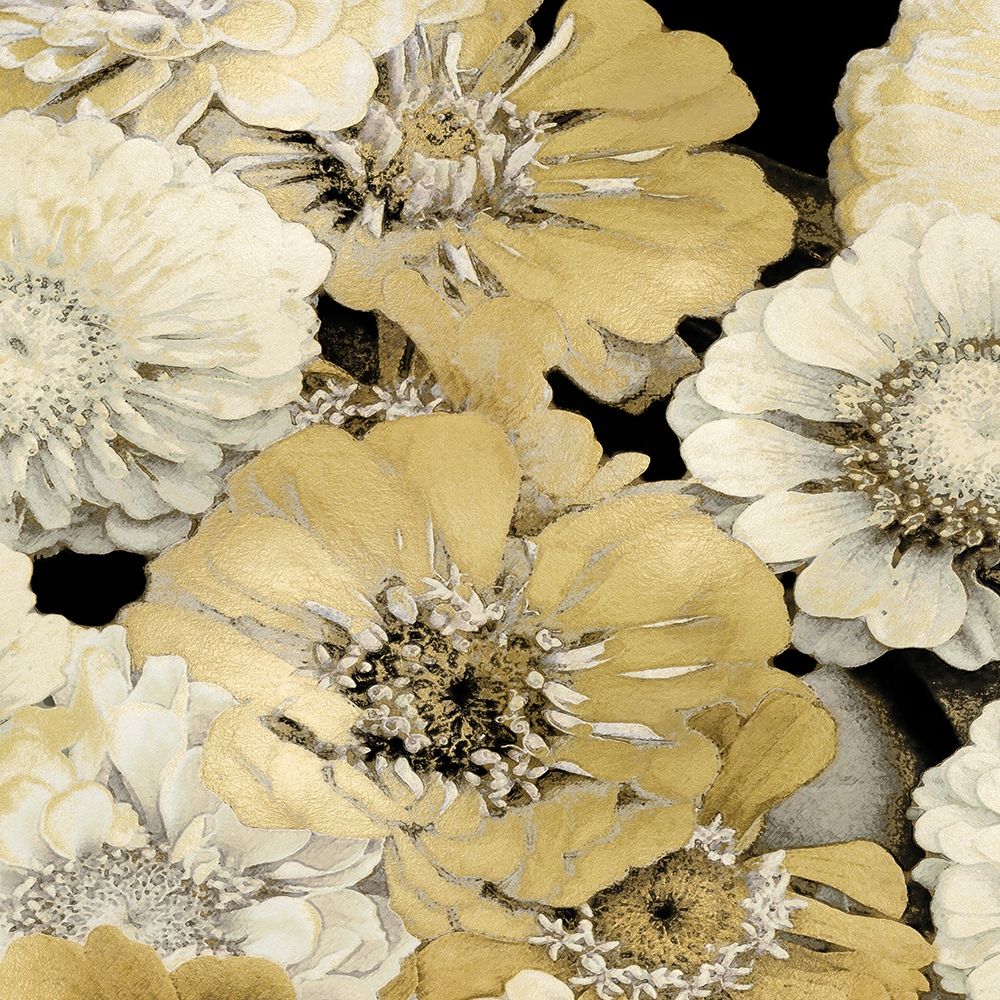 Floral Abundance in Gold I art print by Kate Bennett for $57.95 CAD