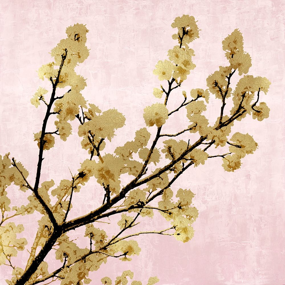 Gold Blossoms on Pink II art print by Kate Bennett for $57.95 CAD