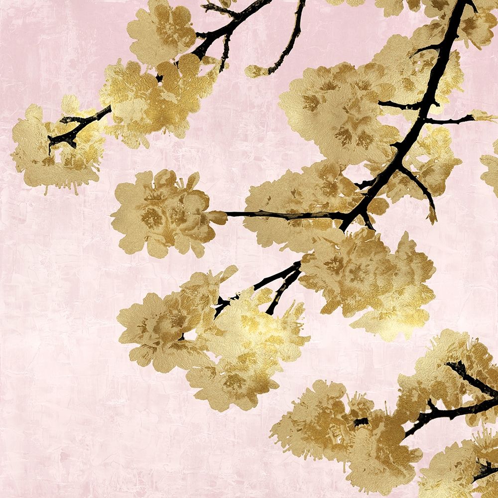 Gold Blossoms on Pink IV art print by Kate Bennett for $57.95 CAD