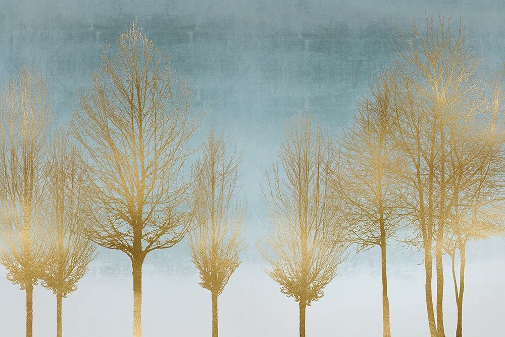 Gold Forest on Aqua art print by Kate Bennett for $57.95 CAD