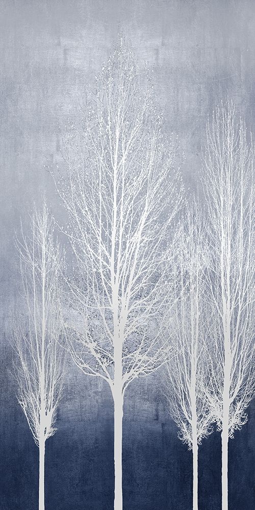 White Trees on Blue Panel II art print by Kate Bennett for $57.95 CAD