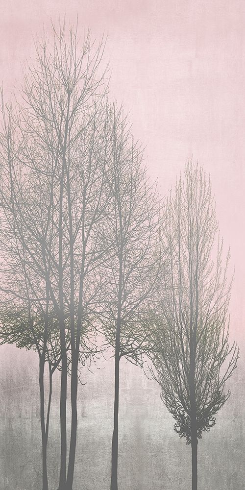 Gray Trees on Pink Panel I art print by Kate Bennett for $57.95 CAD